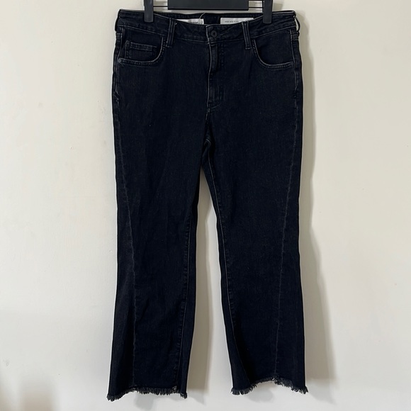 Anthropologie Pilcro and the Letterpress High-Rise Flare Black Denim Jeans 30 - Picture 2 of 11